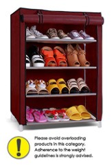  Pindia Shoe cabinet , 4-5 Layer Maroon Shoe Rack Organizer 
